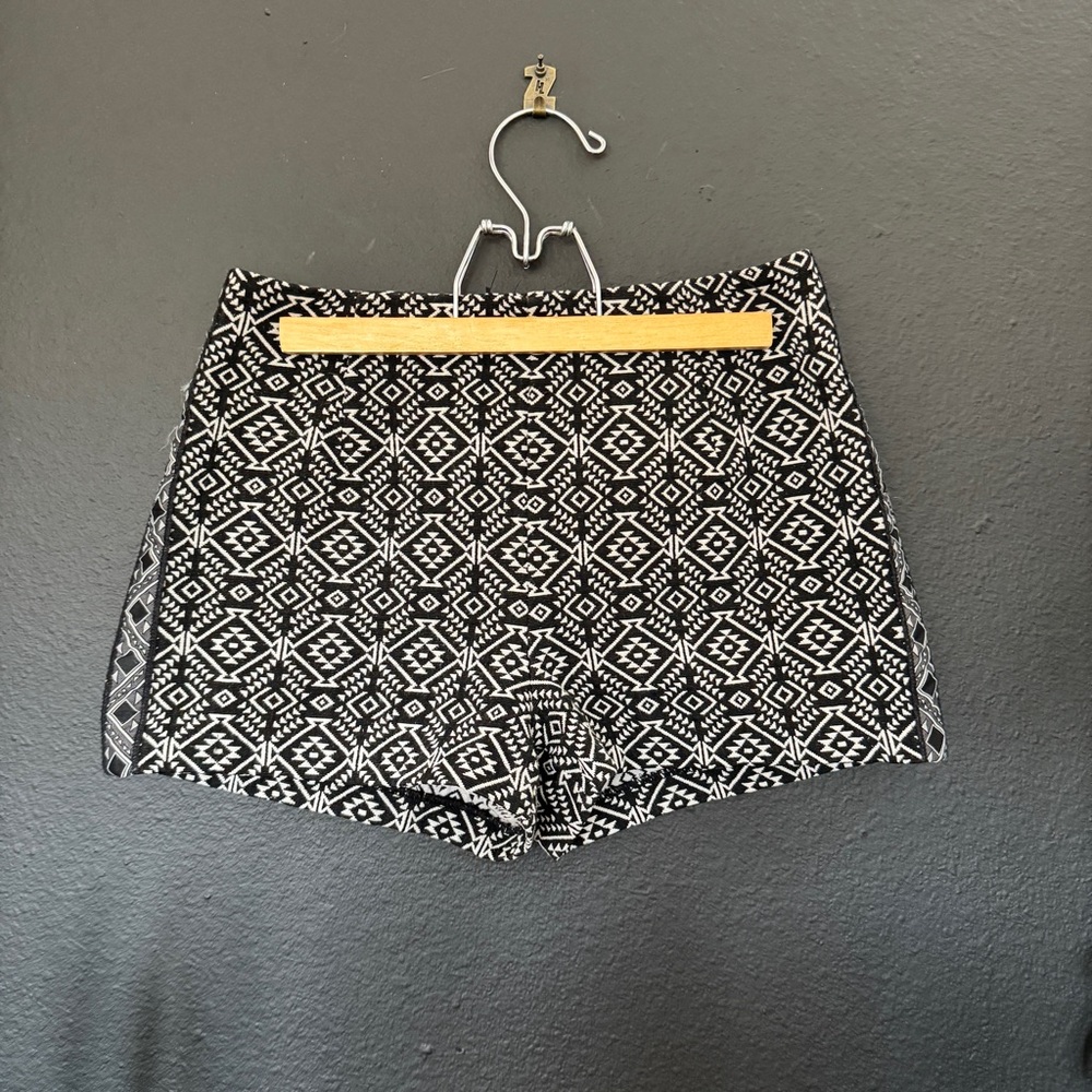 Urban Outfitters Black and White Geometric High Waist Shorts